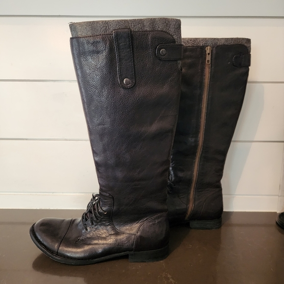 Born Crown Gilmore Tall Leather Lace Up Boots Size 8.5 - Picture 4 of 5